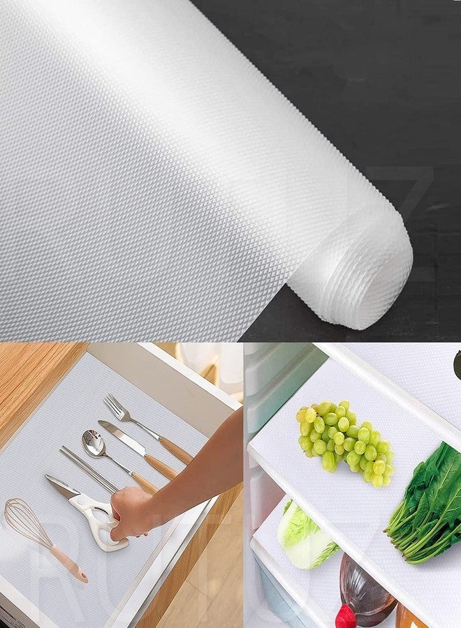 RUTUZ ألواح بلاستيكية متعددة الأغراض من RUTUZ مقاس 45 سم × 3 م مانعة للانزلاق لخزائن المطبخ، بطانات أرفف من مادة EVA لأرفف المطبخ والأدراج والثلاجة والخزائن، لفائف ألواح أرفف مطبخ فائقة القوة (شفافة) - Image 1